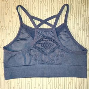 Navy Blue Diamond Design Sports Bra Breathable